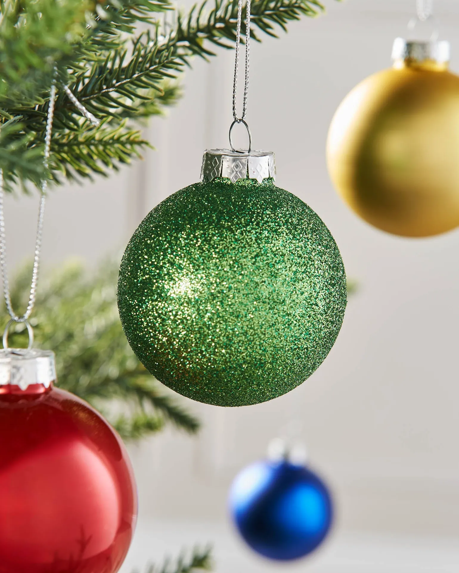Rainbow Glass Baubles, 24 Pack, 6 Cm