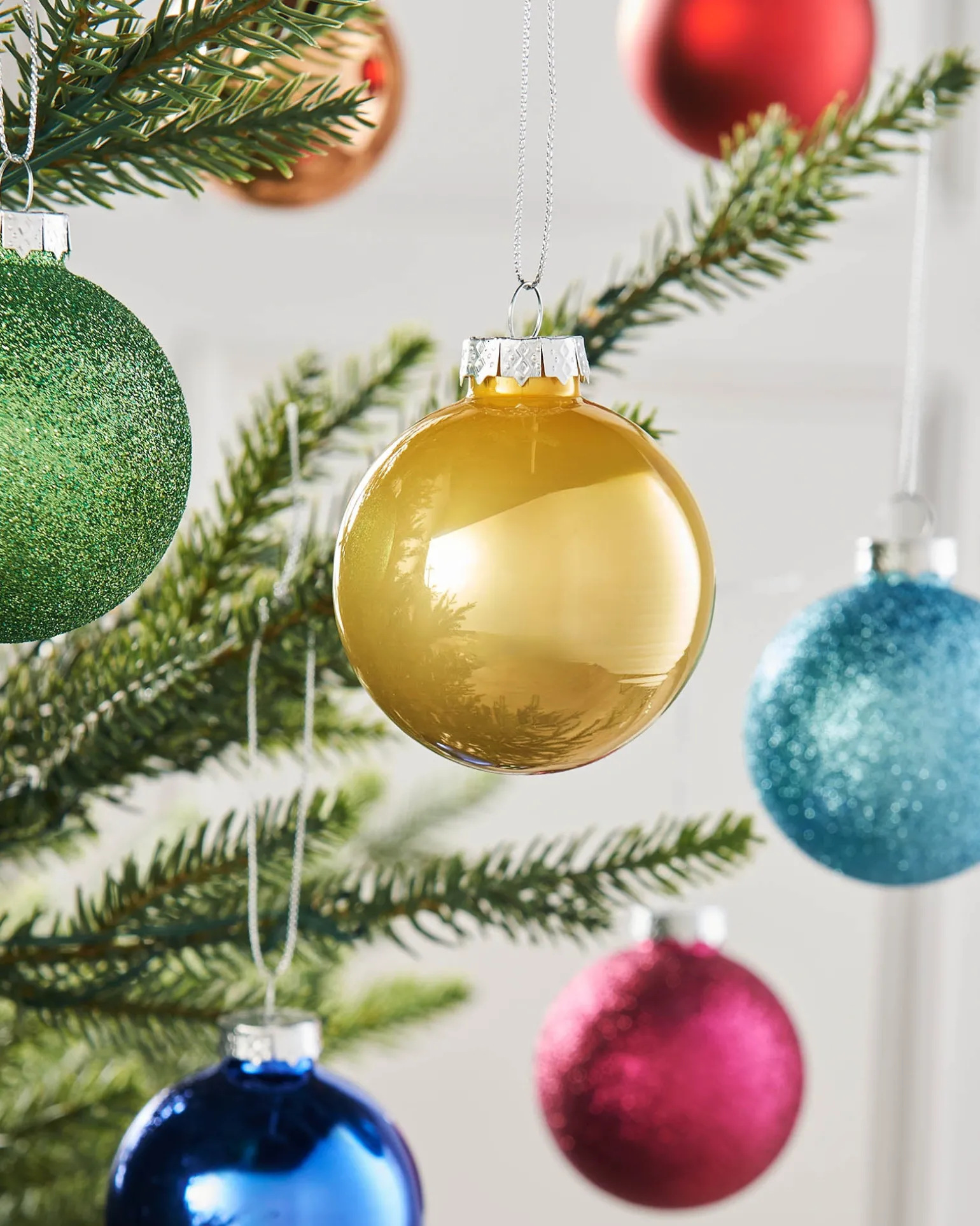 Rainbow Glass Baubles, 24 Pack, 6 Cm