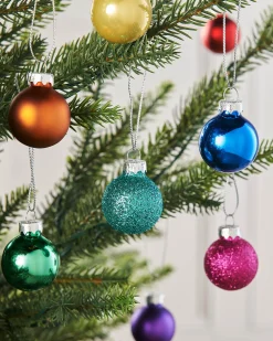 Rainbow Glass Baubles, 24 Pack, 3 Cm