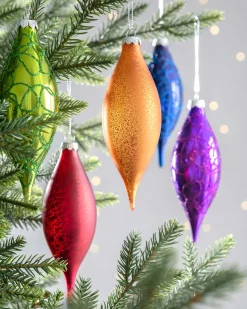 Rainbow Glass Baubles 5 Pack, 15 Cm