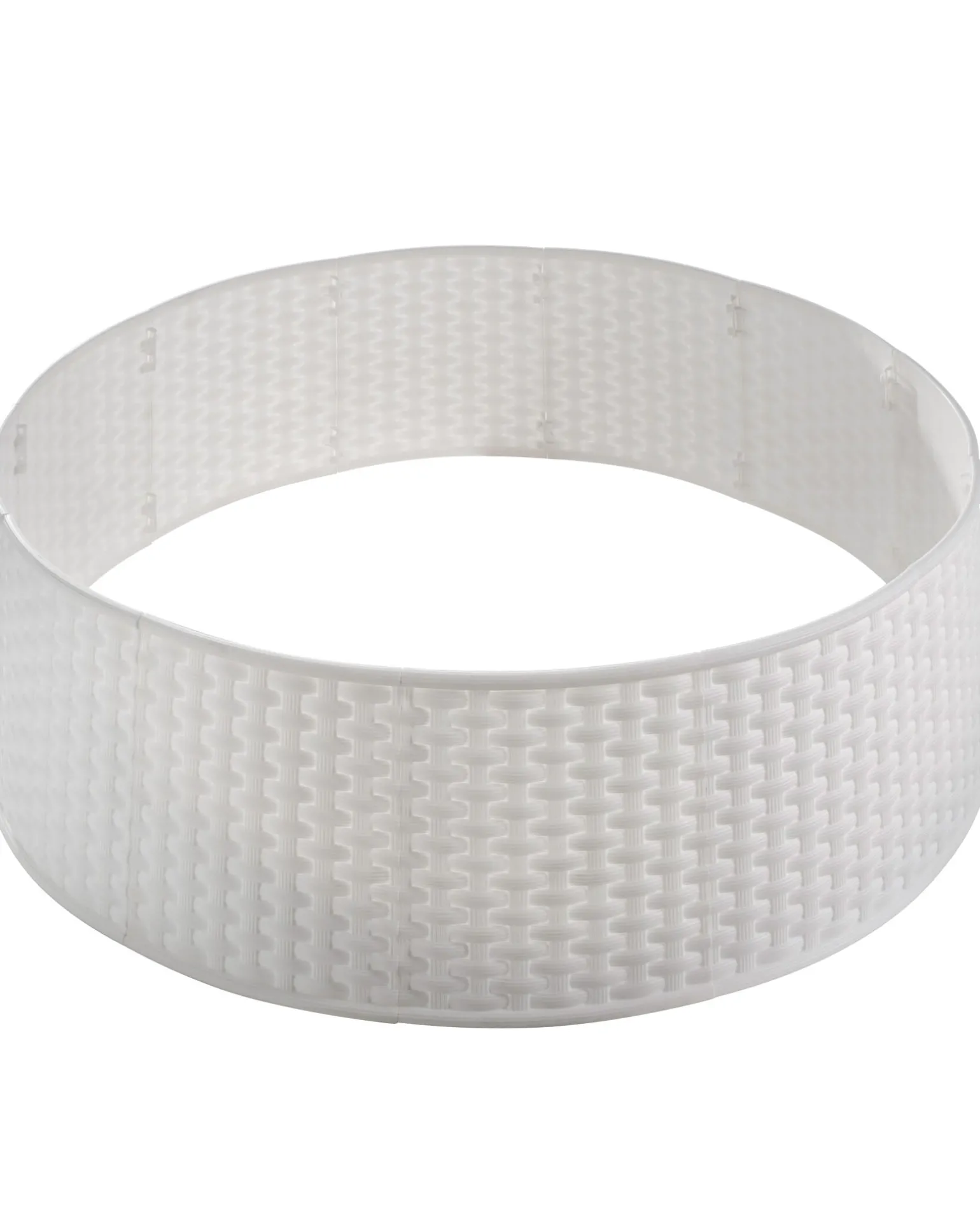 Rattan Effect Tree Collar, White, 65 Cm