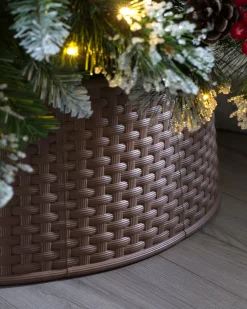 Rattan Effect Tree Collar, Brown, 65 Cm