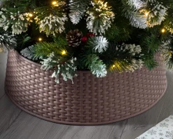 Rattan Effect Tree Collar, Brown, 65 Cm