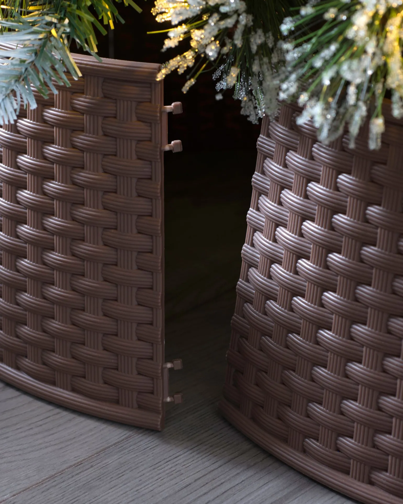 Rattan Effect Tree Collar, Brown, 65 Cm