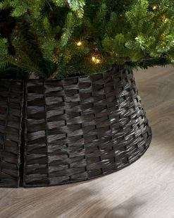 Rattan Tree Collar, Dark Brown, 65 Cm