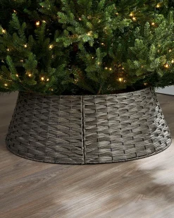 Rattan Tree Collar, Grey, 65 Cm