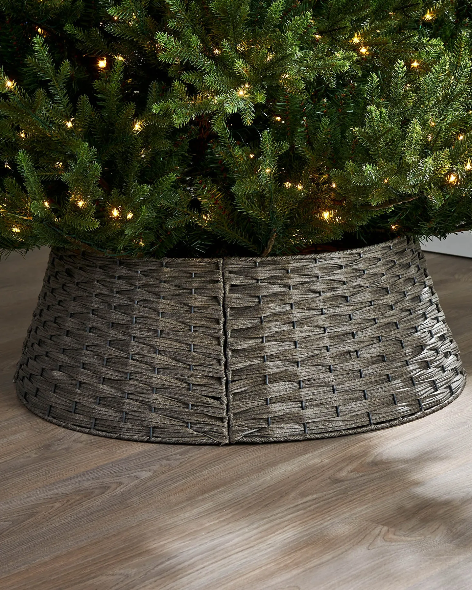 Rattan Tree Collar, Grey, 65 Cm