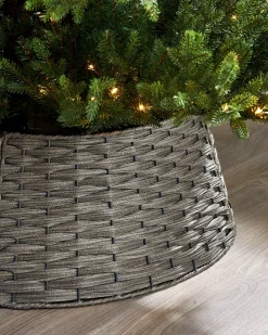Rattan Tree Collar, Grey, 65 Cm