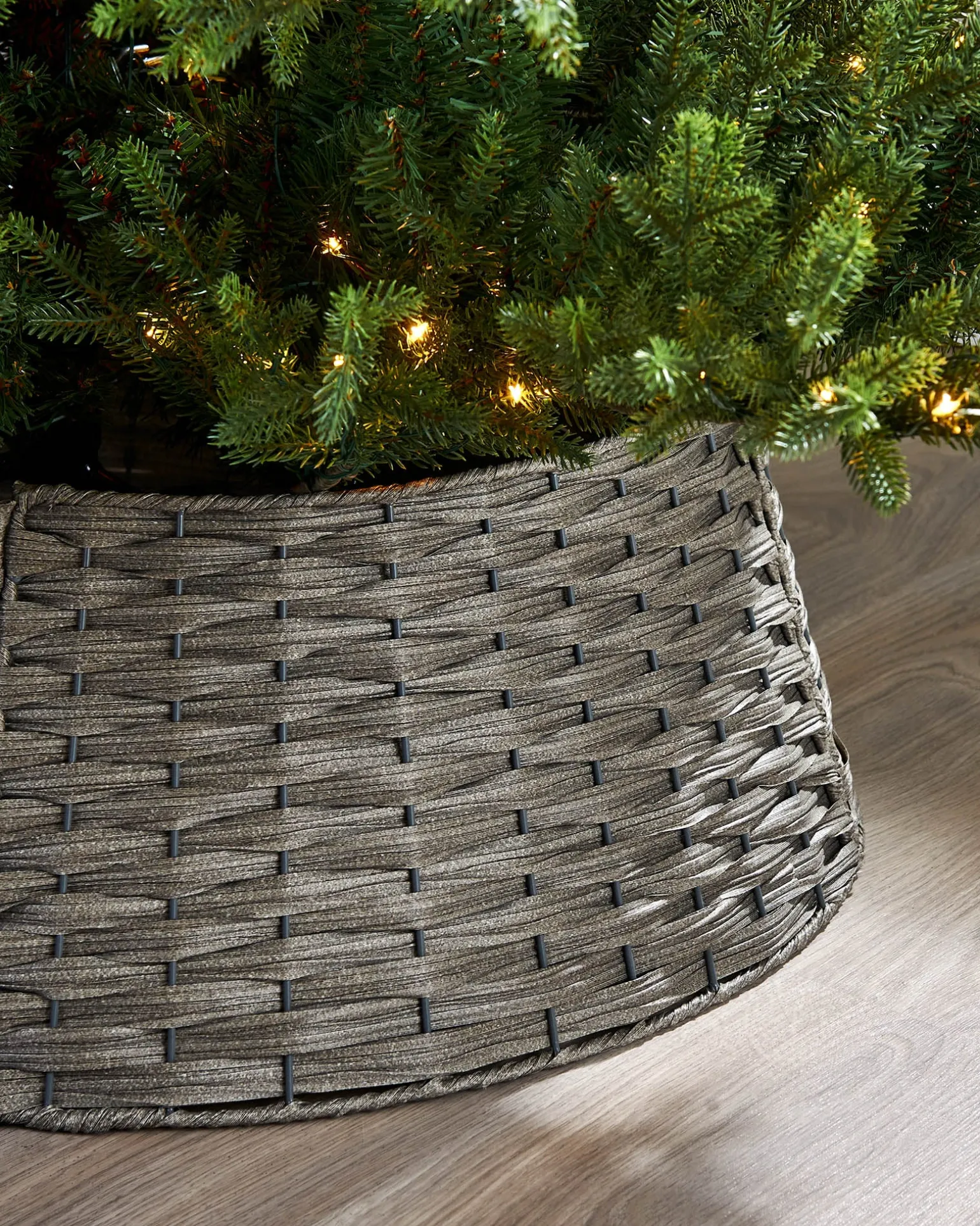 Rattan Tree Collar, Grey, 65 Cm