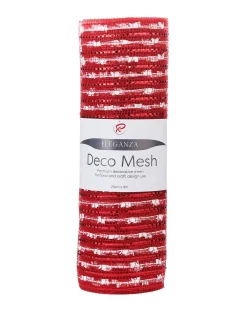 Red And White Mesh With Red Foil, 9 M