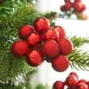 Red Glass Berry Cluster Baubles, 5 Pack