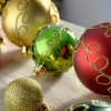 Red, Gold And Green Shatterproof Baubles, 50 Pack
