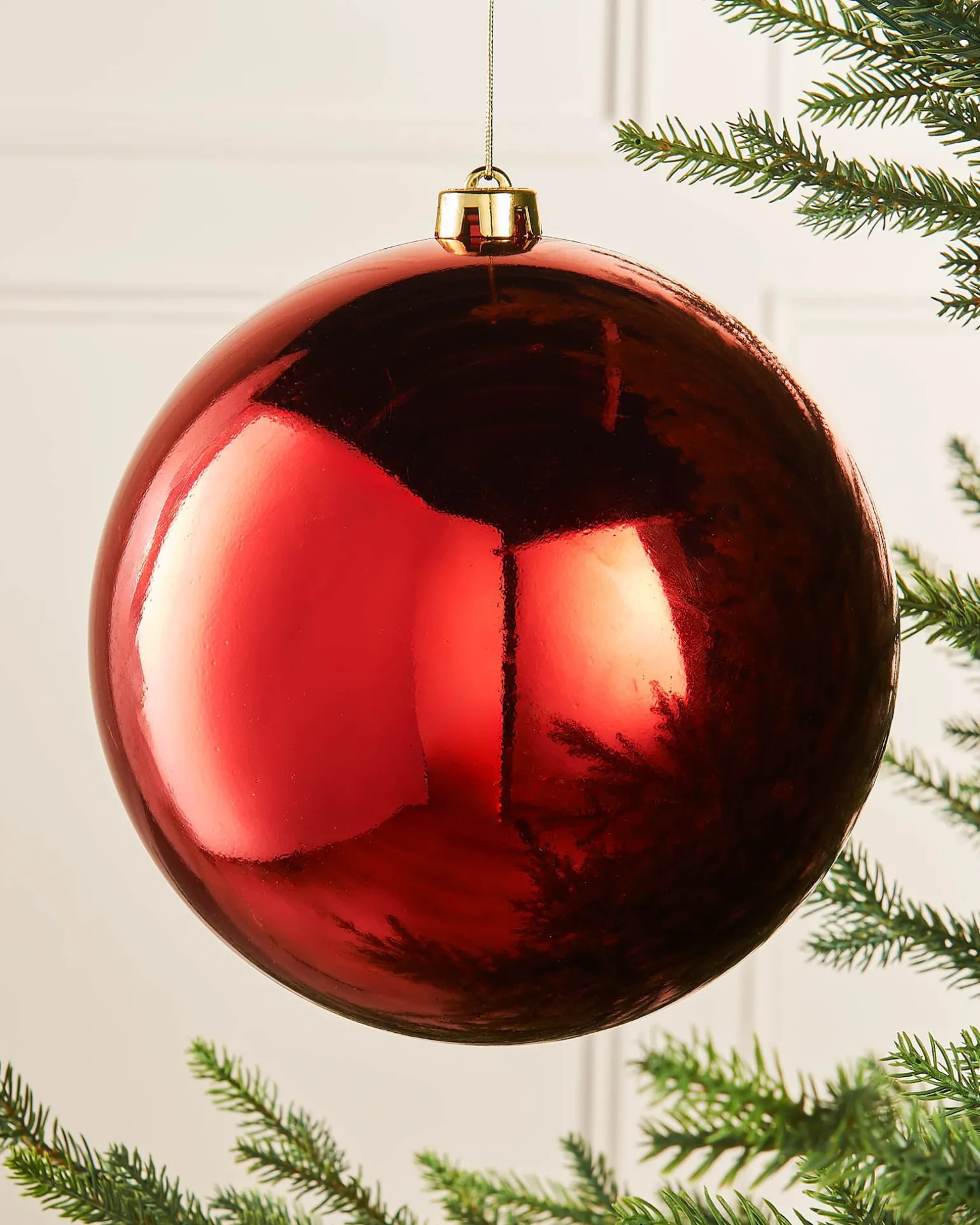 Red Large Gloss Shatterproof Bauble, 20 Cm