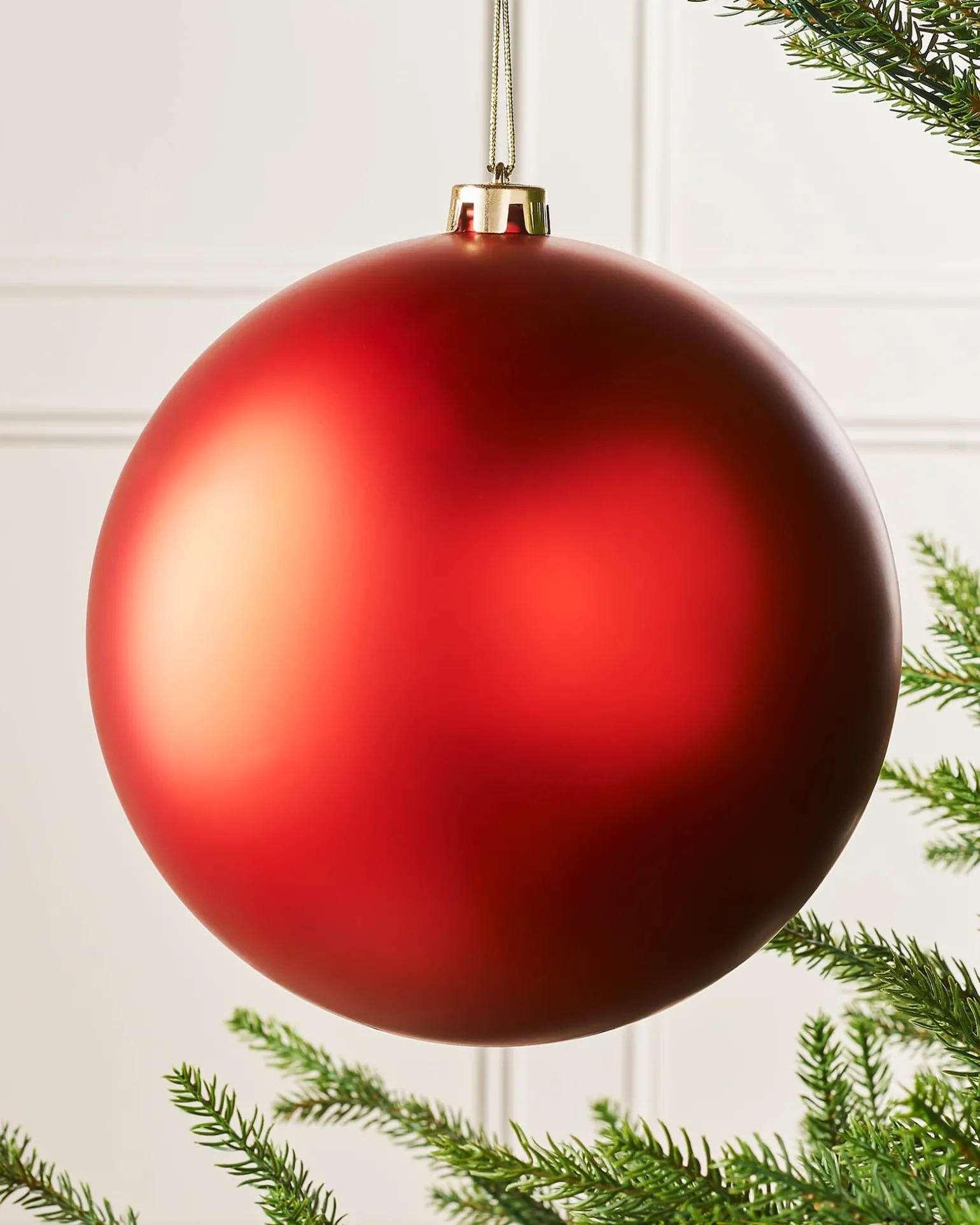 Red Large Matt Shatterproof Bauble, 20 Cm