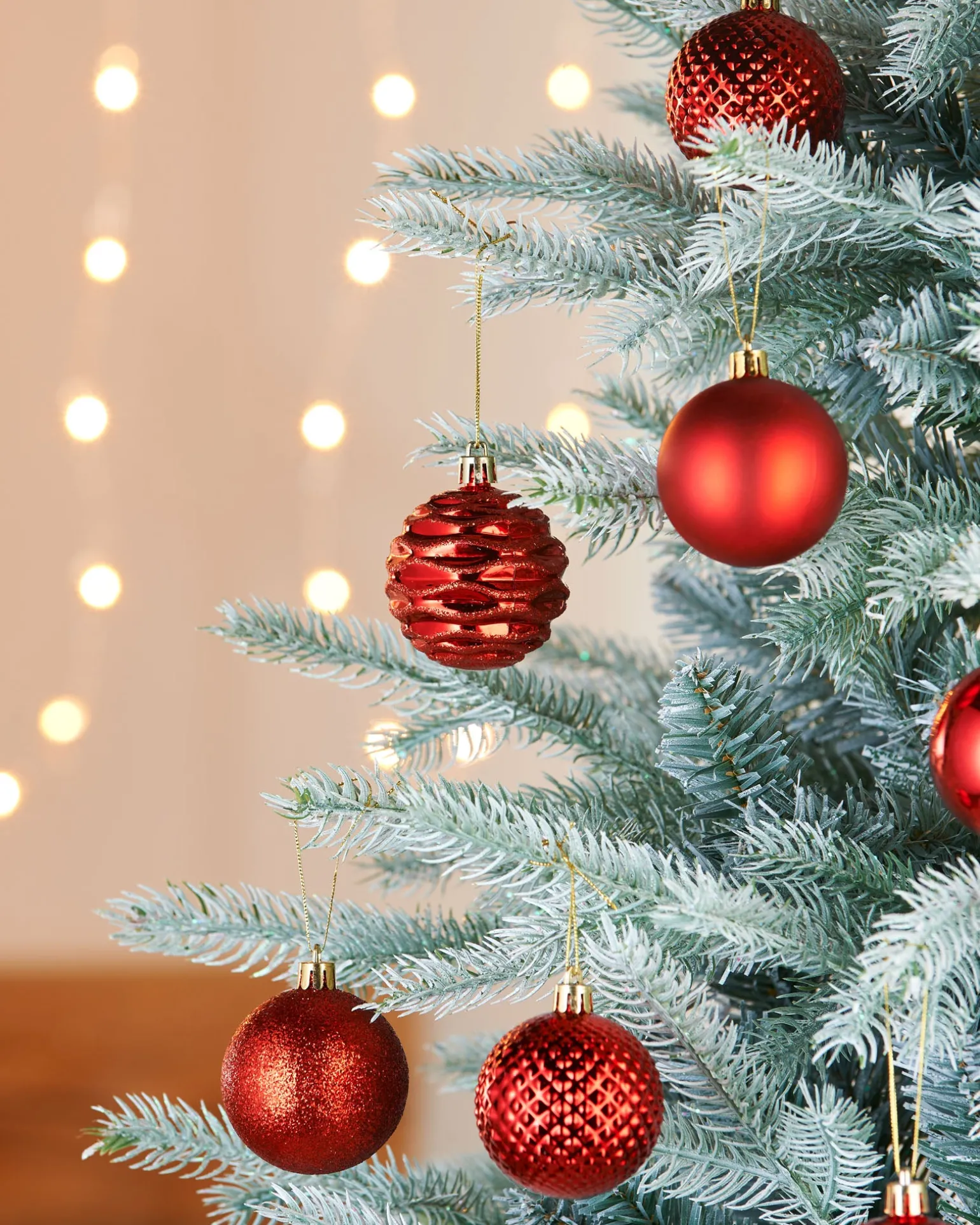 Red Shatterproof Baubles, 50 Pack, 6 Cm