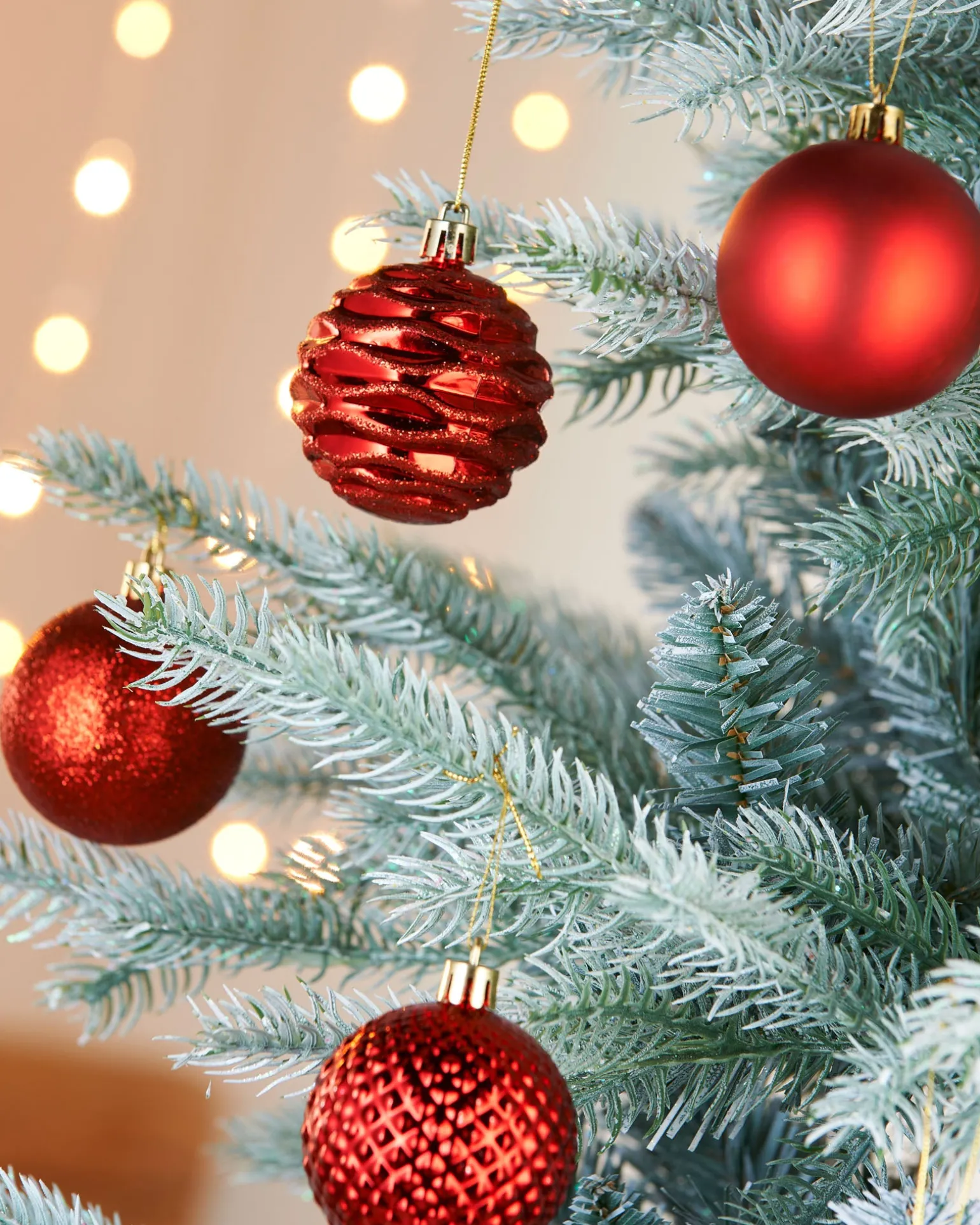 Red Shatterproof Baubles, 50 Pack, 6 Cm