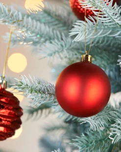 Red Shatterproof Baubles, 50 Pack, 6 Cm