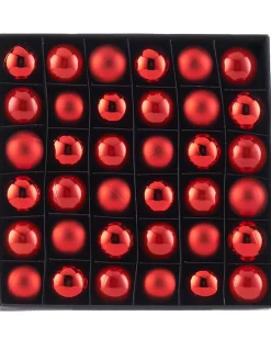 Red Shatterproof Baubles, 36 Pack, 3 Cm