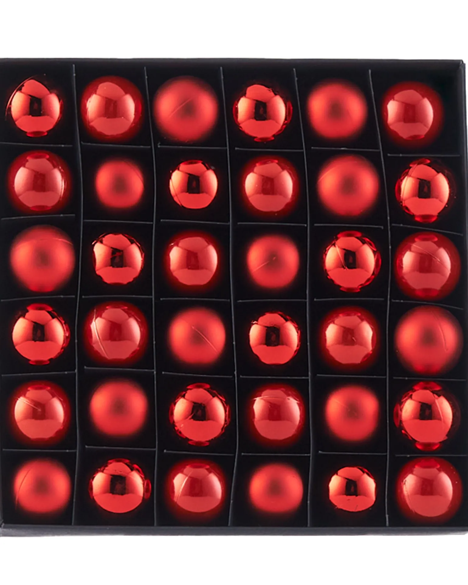 Red Shatterproof Baubles, 36 Pack, 3 Cm