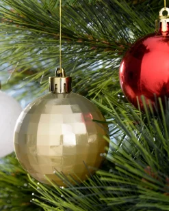 Red/Gold Shatterproof Baubles Set, 50 Pack