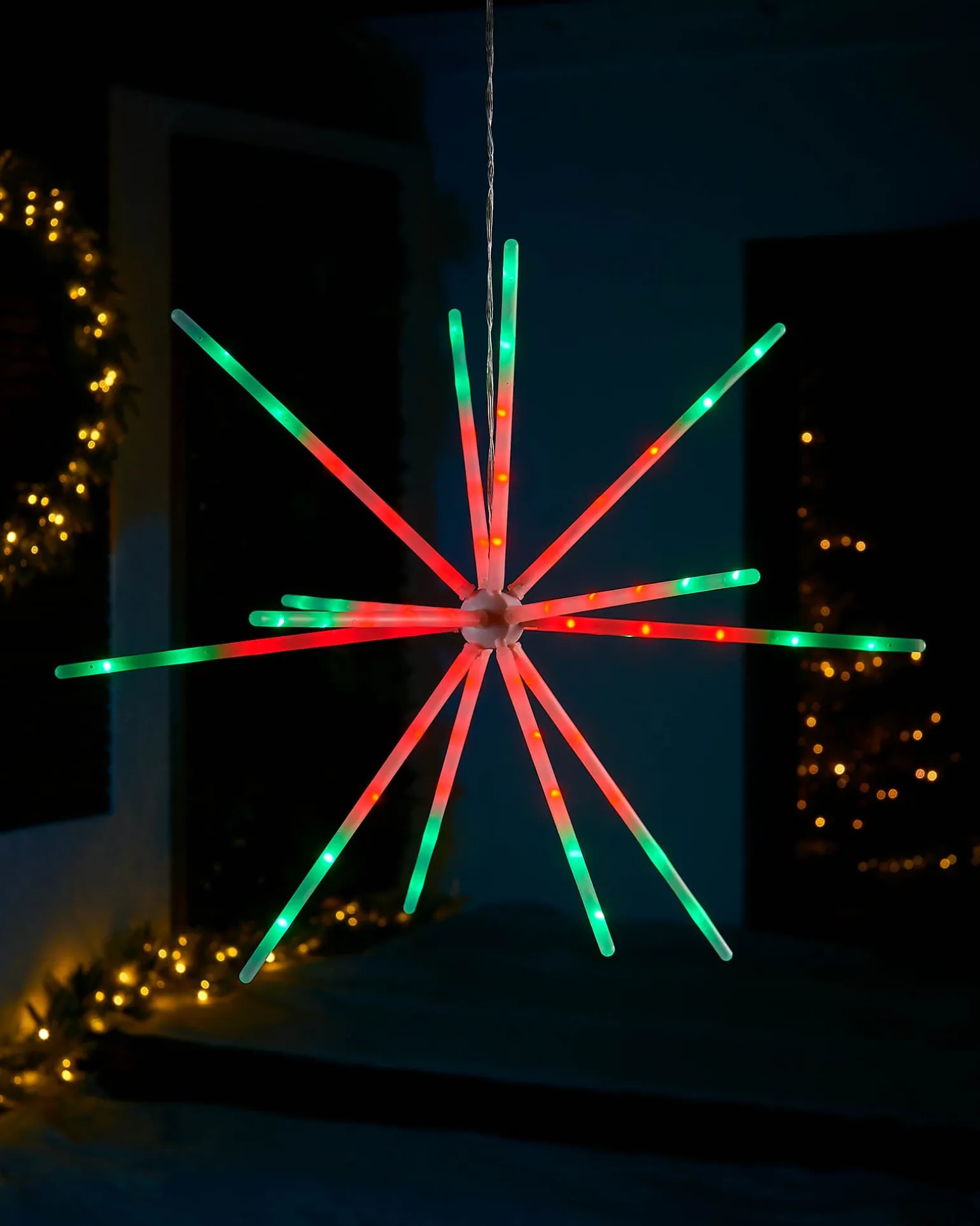 RGB LED Hanging Starburst Decoration, 56 Cm