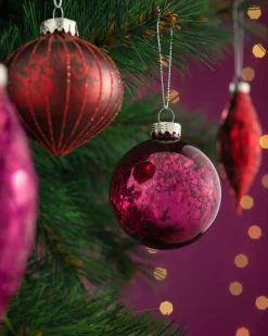 Ruby Glass Baubles, 20 Pack