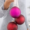 Ruby Glass Baubles, 3 Pack, 10 Cm