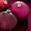 Ruby Glass Baubles, 3 Pack, 13 Cm
