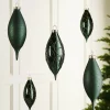 Sage Green Glass Baubles, 5 Pack, 15 Cm