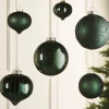 Sage Green Glass Baubles, 6 Pack, 10 Cm