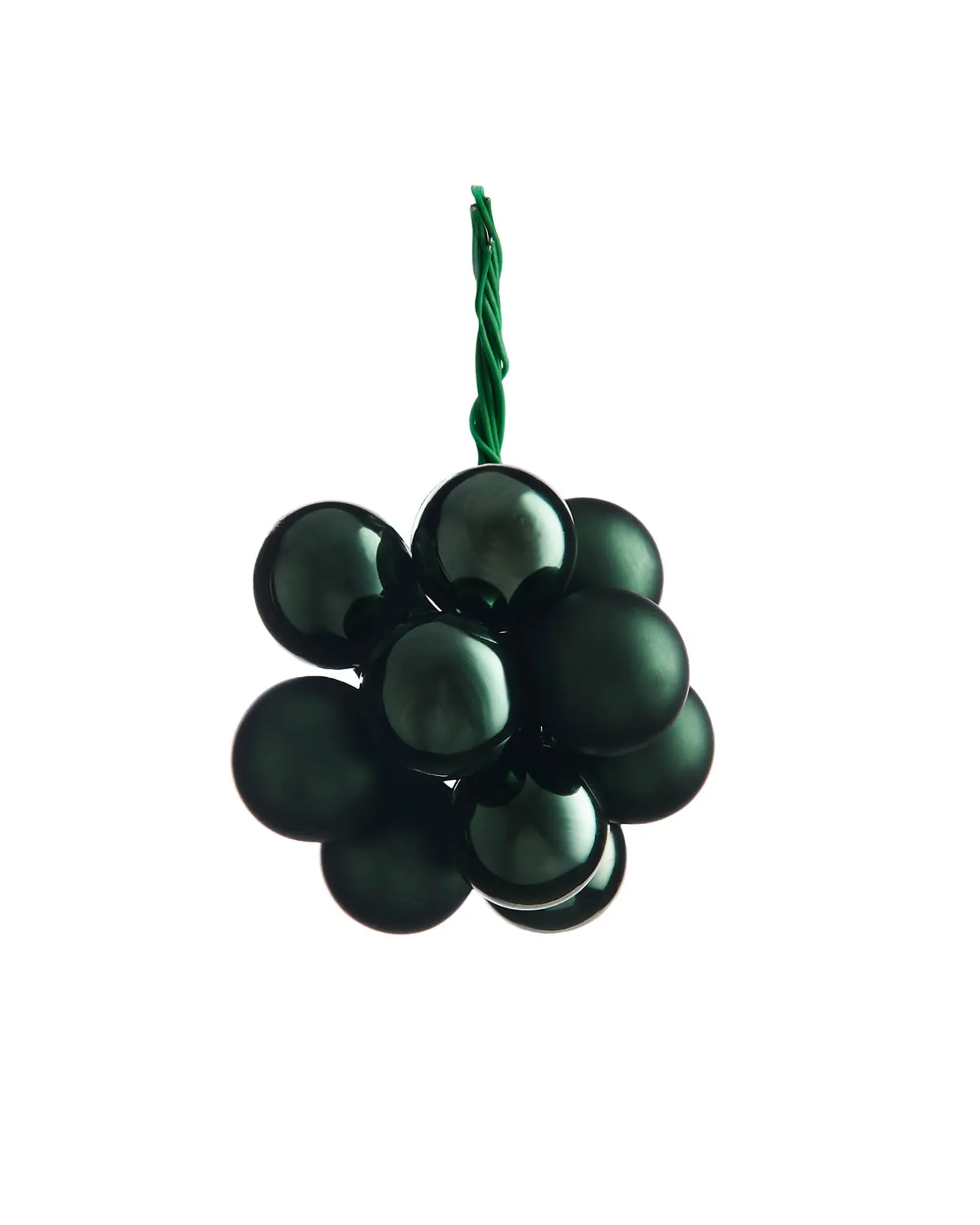 Sage Green Glass Berry Cluster Baubles, 10 Pack