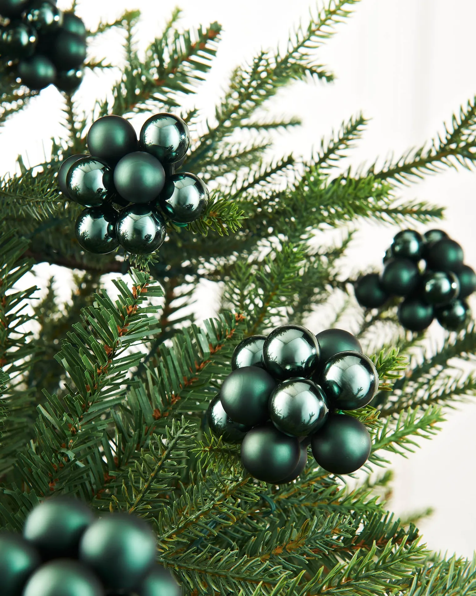 Sage Green Glass Berry Cluster Baubles, 10 Pack