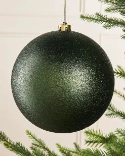 Sage Green Large Glitter Shatterproof Bauble, 20 Cm