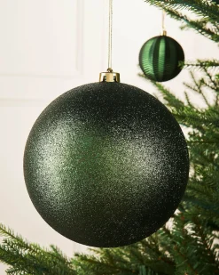 Sage Green Large Glitter Shatterproof Bauble, 20 Cm