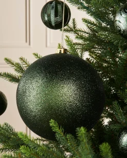 Sage Green Large Glitter Shatterproof Bauble, 20 Cm