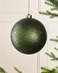 Sage Green Large Glitter Shatterproof Bauble, 15 Cm