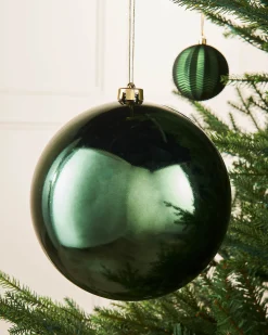 Sage Green Large Gloss Shatterproof Bauble, 20 Cm