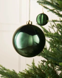 Sage Green Large Gloss Shatterproof Bauble, 15 Cm