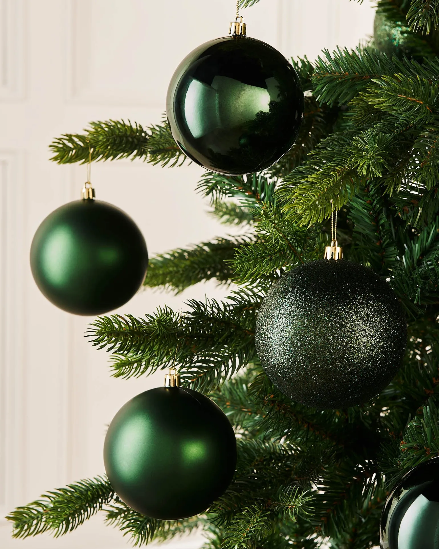 Sage Green Shatterproof Baubles, 9 Pack, 10 Cm