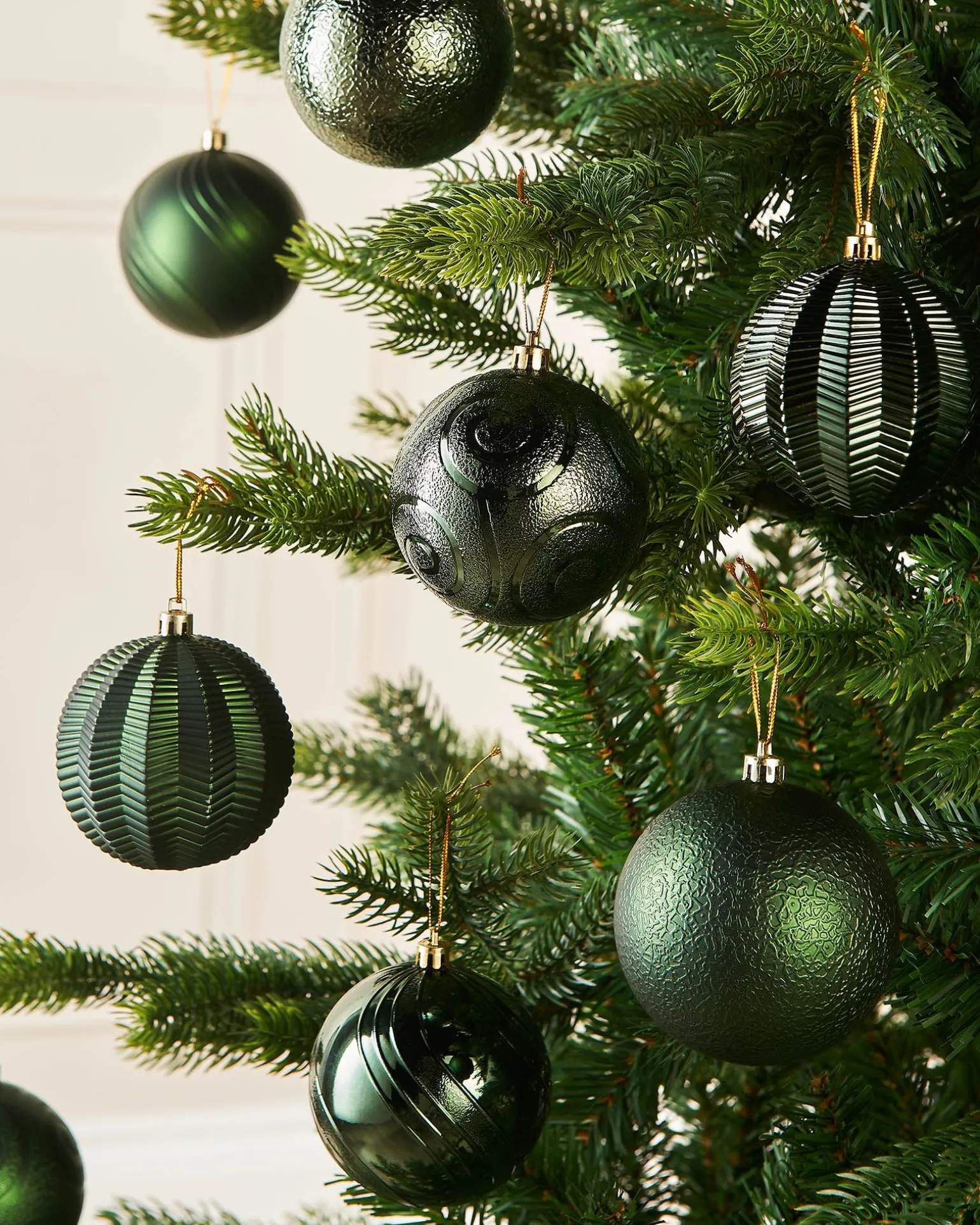 Sage Green Shatterproof Baubles, 16 Pack, 8 Cm