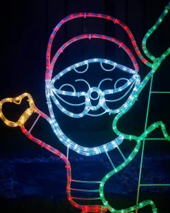 Santa And Reindeer Rope Light Silhouette, 1.2 M