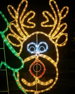 Santa And Reindeer Rope Light Silhouette, 1.2 M