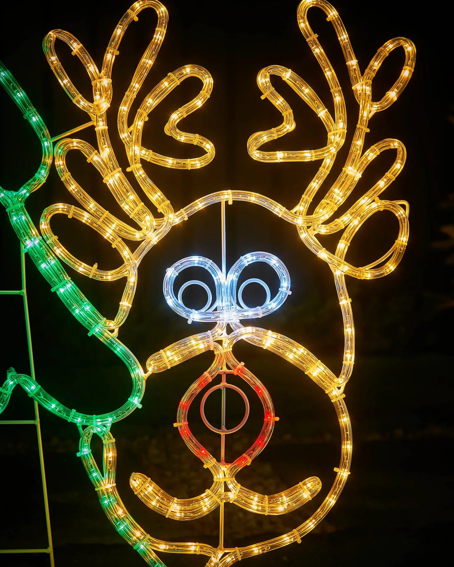 Santa And Reindeer Rope Light Silhouette, 1.2 M