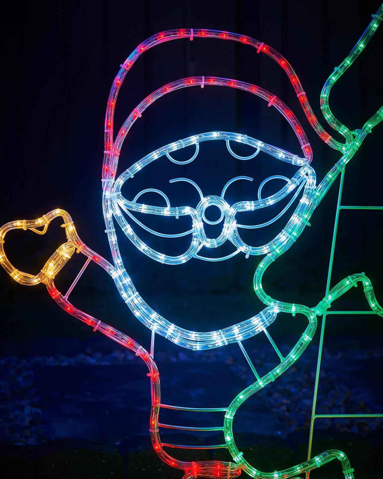 Santa And Reindeer Rope Light Silhouette, 1.2 M