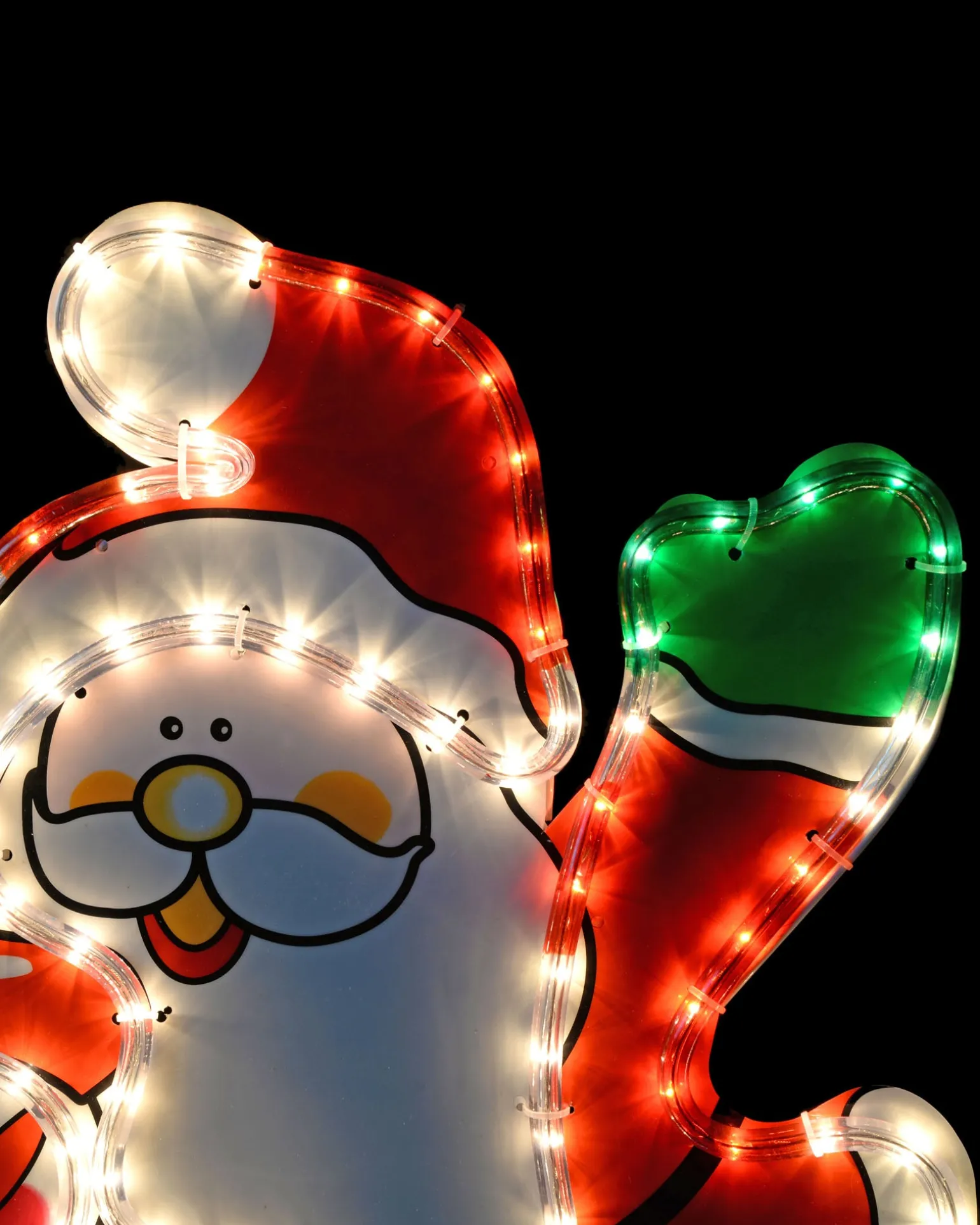Santa And Snowman Rope Light Silhouette, 71 Cm