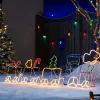 Santa And Train Rope Light Silhouette, 200 Cm