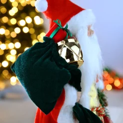 Santa Christmas Tree Topper, Red/Gold, 40 Cm