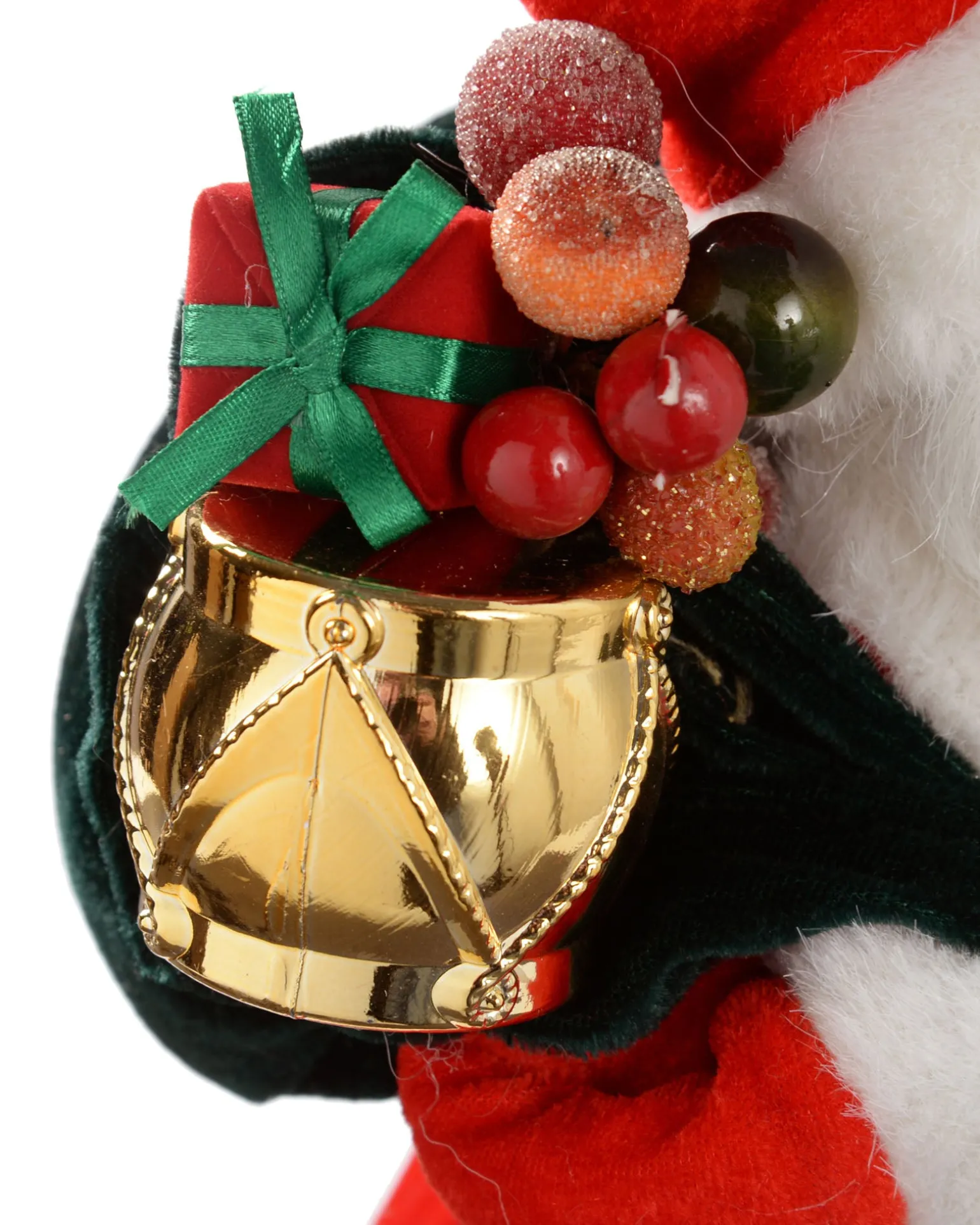 Santa Christmas Tree Topper, Red/Gold, 40 Cm