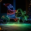 Santa On A Motorbike Rope Light Silhouette, 1.6 M