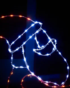 Santa On A Motorbike Rope Light Silhouette, 1.6 M